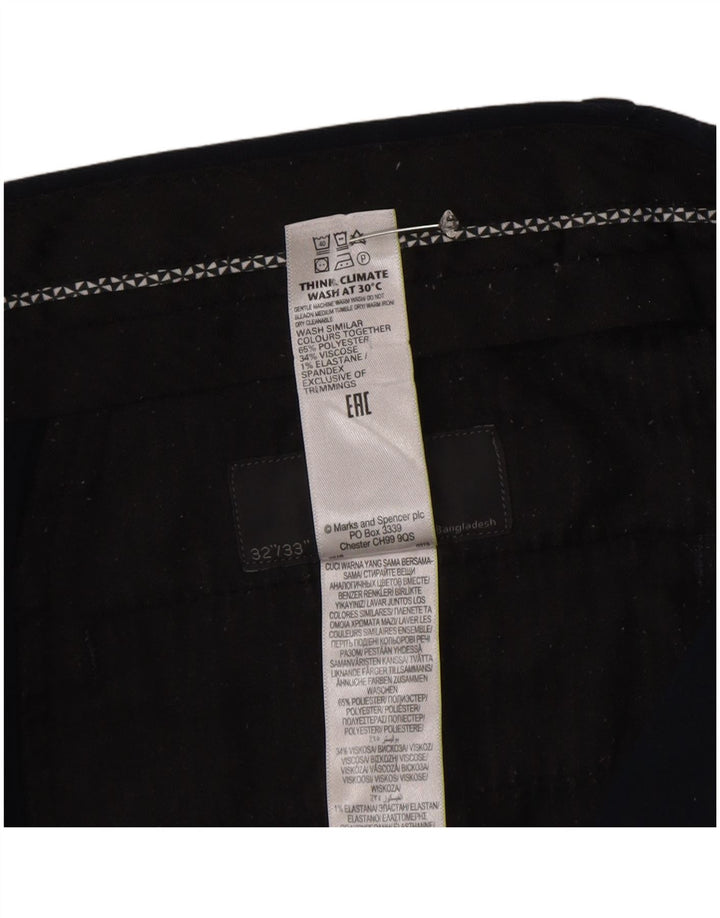 Męskie spodnie Chino Marks & Spencer W32 L33 Granatowy poliester