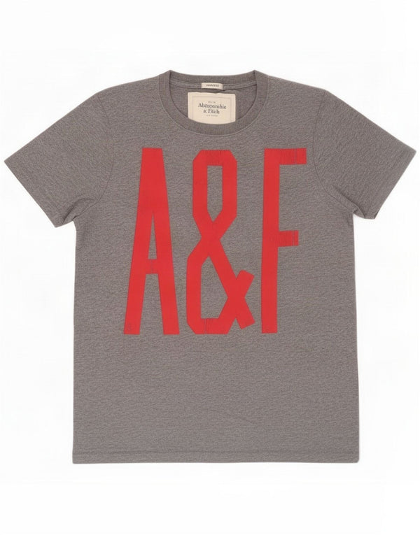 Abercrombie & Fitch Mens Muscle Graphic T-Shirt Top Large Grey Flecked