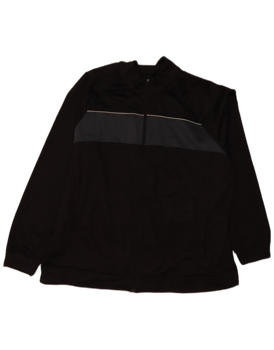 Męska kurtka dresowa w stylu vintage 3XL Czarny poliester z blokami kolorów