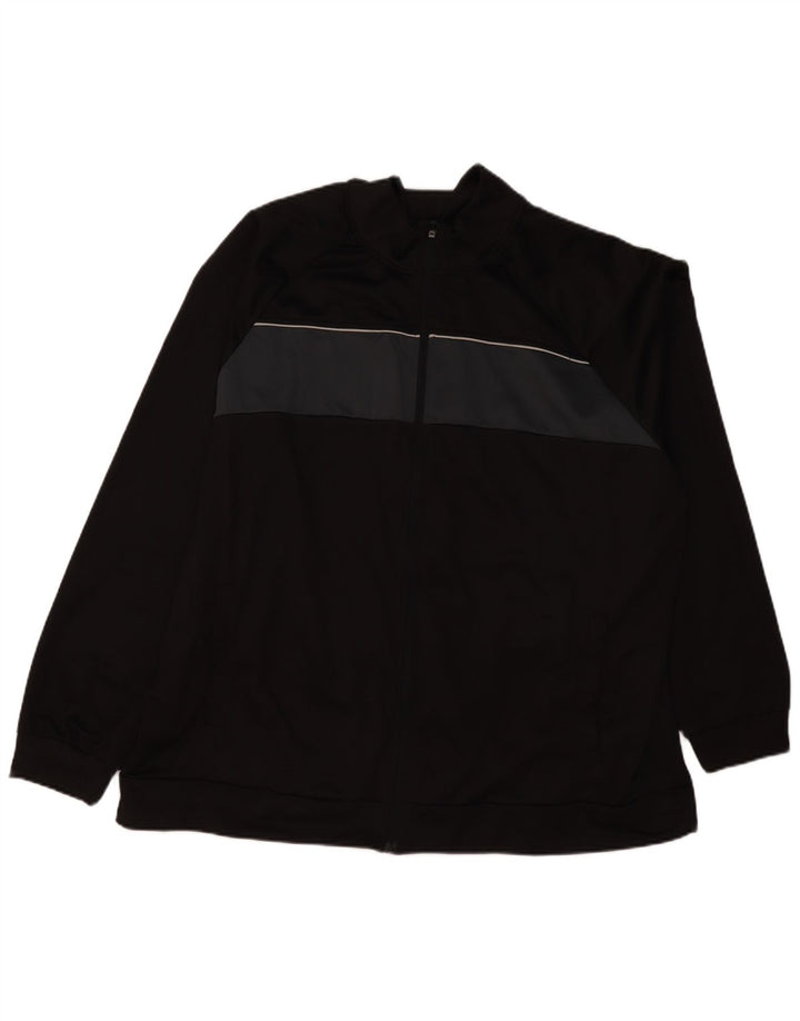Męska kurtka dresowa w stylu vintage 3XL Czarny poliester z blokami kolorów