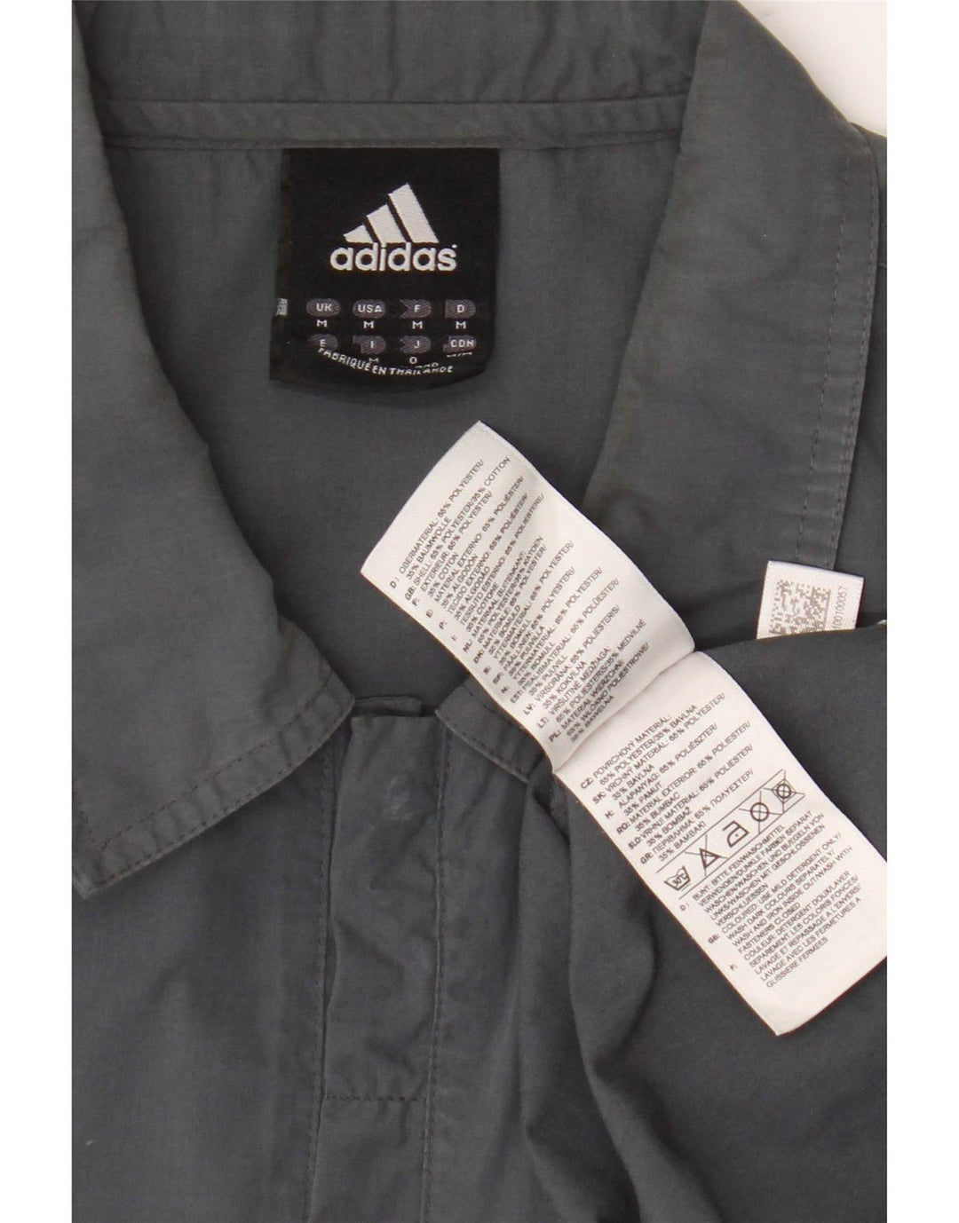 Męska koszulka z krótkim rękawem Adidas, średnioszara, poliestrowa z blokami kolorów