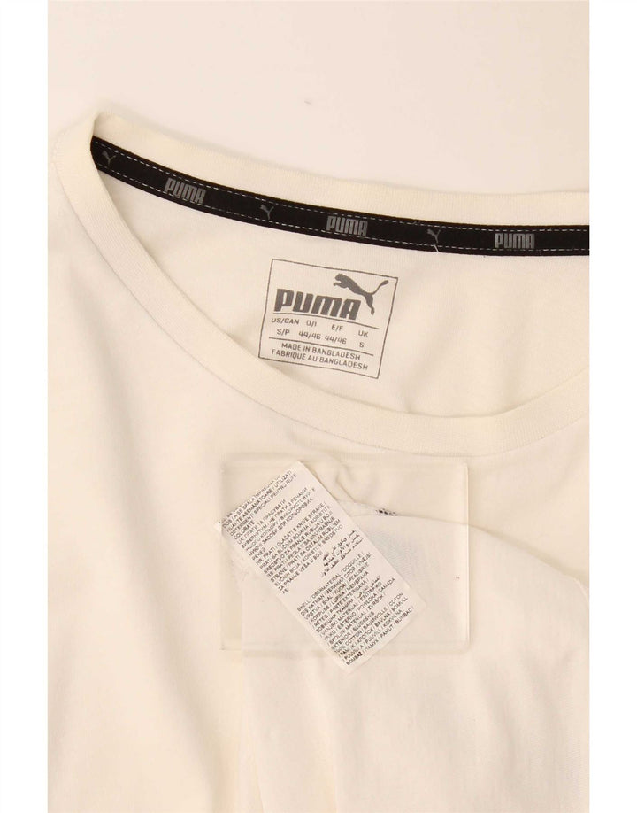 T-shirt męski Puma, mały, biały, bawełniany