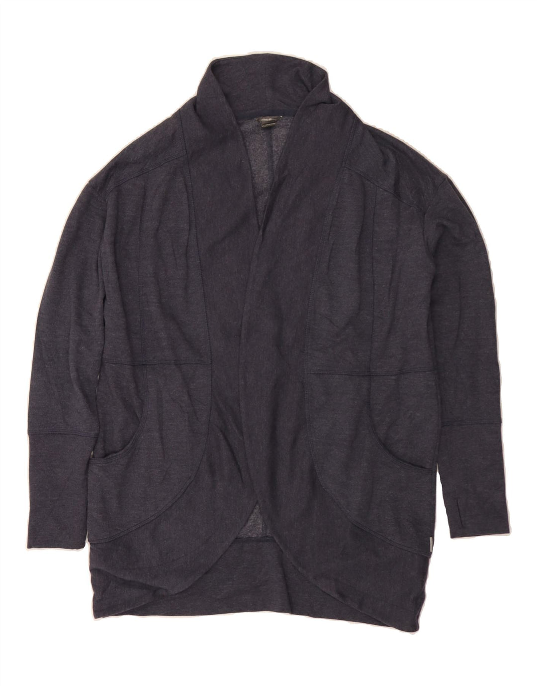 EDDIE BAUER Womens Longline Cardigan Top UK 14 Medium Navy Blue Cotton Vintage Eddie Bauer and Second-Hand Eddie Bauer from Messina Hembry 