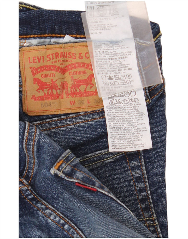 Męskie jeansy Levi's 504 Straight W36 L30 Niebieskie bawełniane