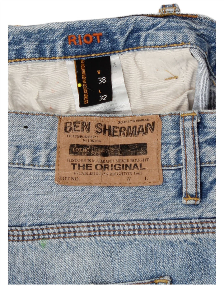 Męskie jeansy Riot Bootcut Ben Sherman W38 L32 Niebieskie bawełniane