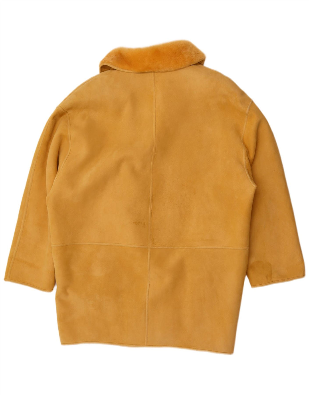 Vintage damski płaszcz oversize z podwójnymi piersiami IT 44, średni żółty