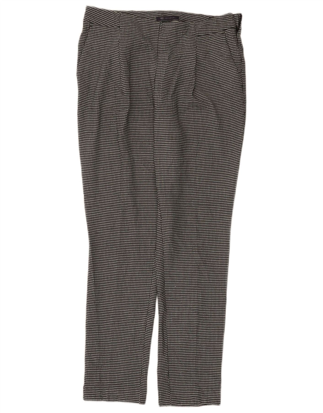 Damskie spodnie Chino Marks & Spencer UK 12 Medium W32 L29 Czarna kratka