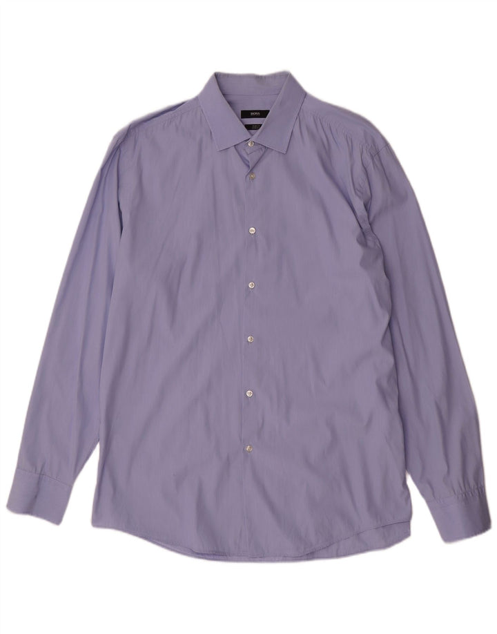 Koszula męska Hugo Boss Slim Fit, rozmiar 43 17 XL, niebieska bawełniana