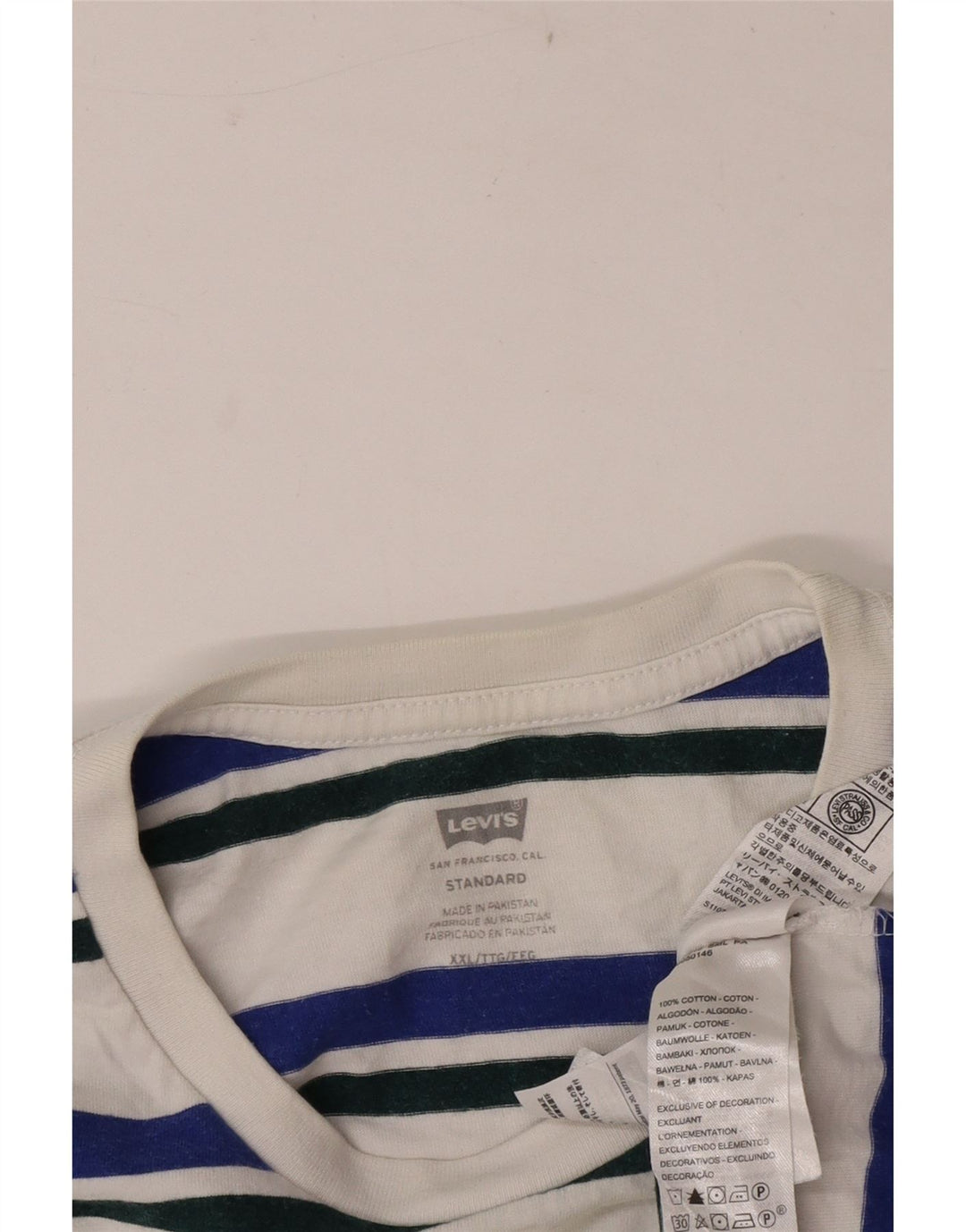 Męska koszulka standardowa Levi's Top 2XL, bawełniana w białe paski