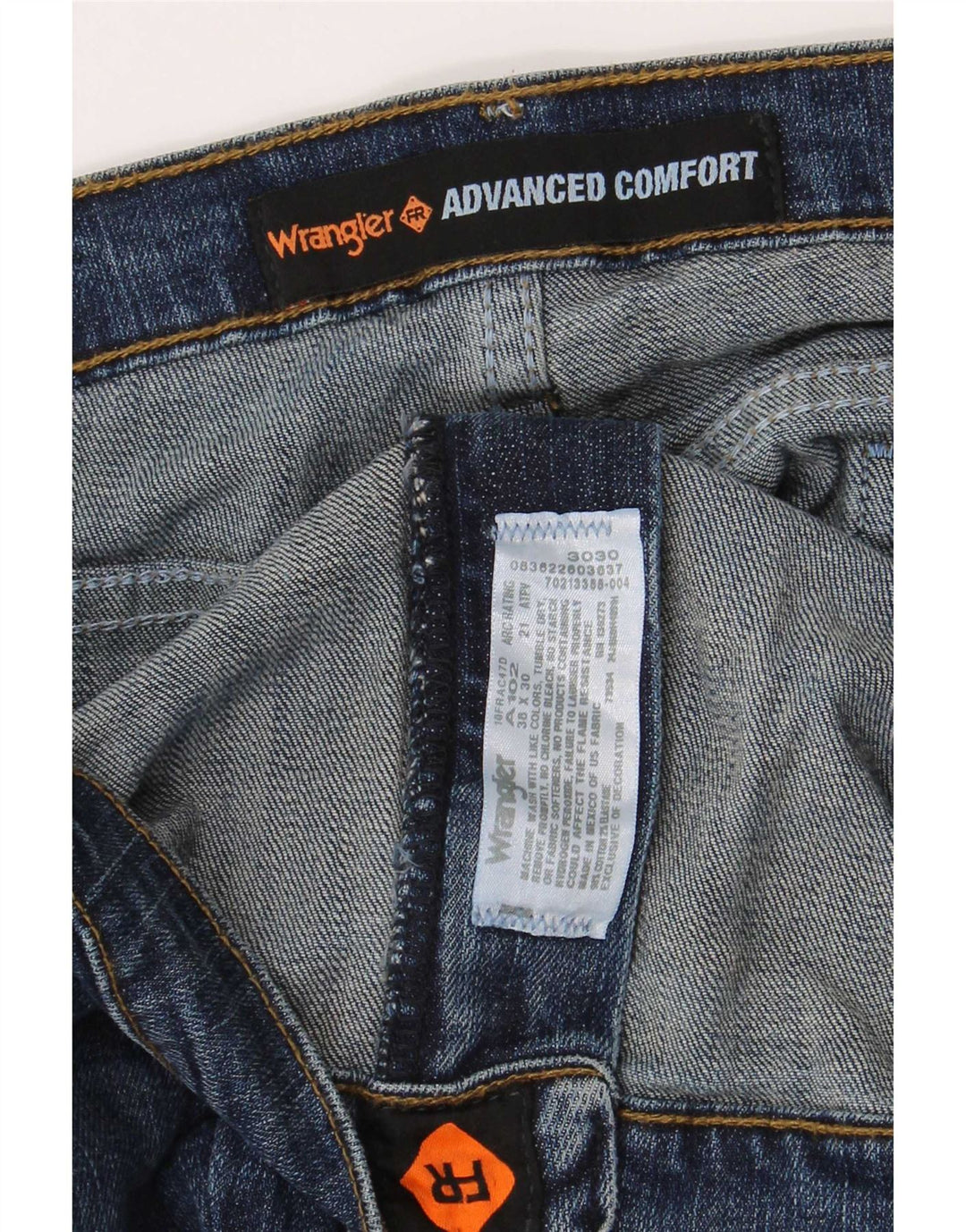 Wrangler Męskie proste dżinsy W38 L30 Niebieskie bawełniane