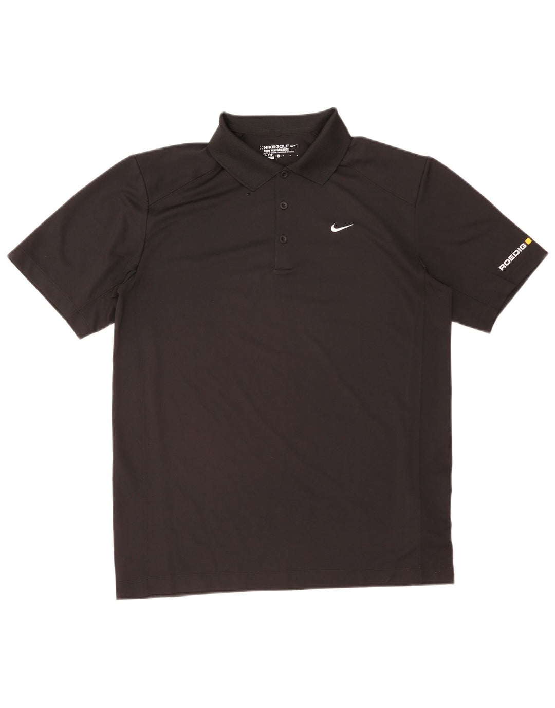 Męska koszulka polo Nike Dri Fit z grafiką, średni czarny poliester