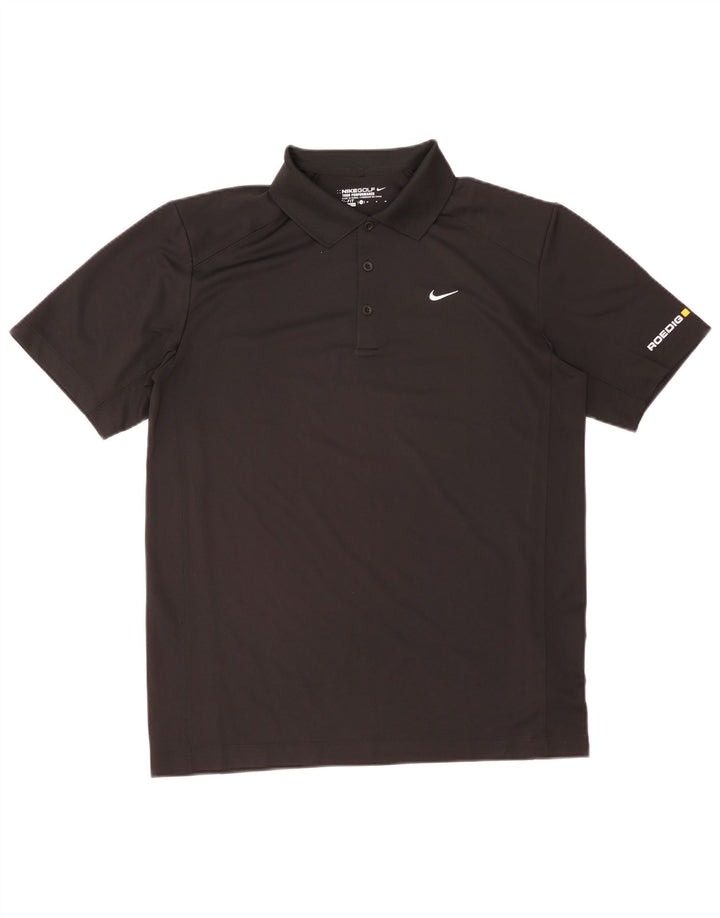 Męska koszulka polo Nike Dri Fit z grafiką, średni czarny poliester