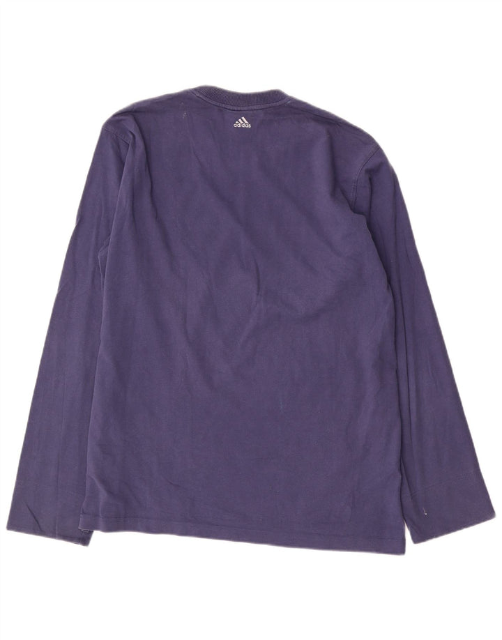 Męska koszulka Adidas z długim rękawem, średnia, granatowa, bawełniana