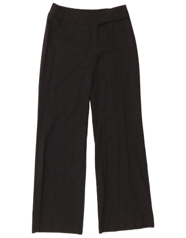 Damskie spodnie garniturowe z szeroką nogawką Oasis UK 10 Small W28 L33 Czarna wełna w cętki