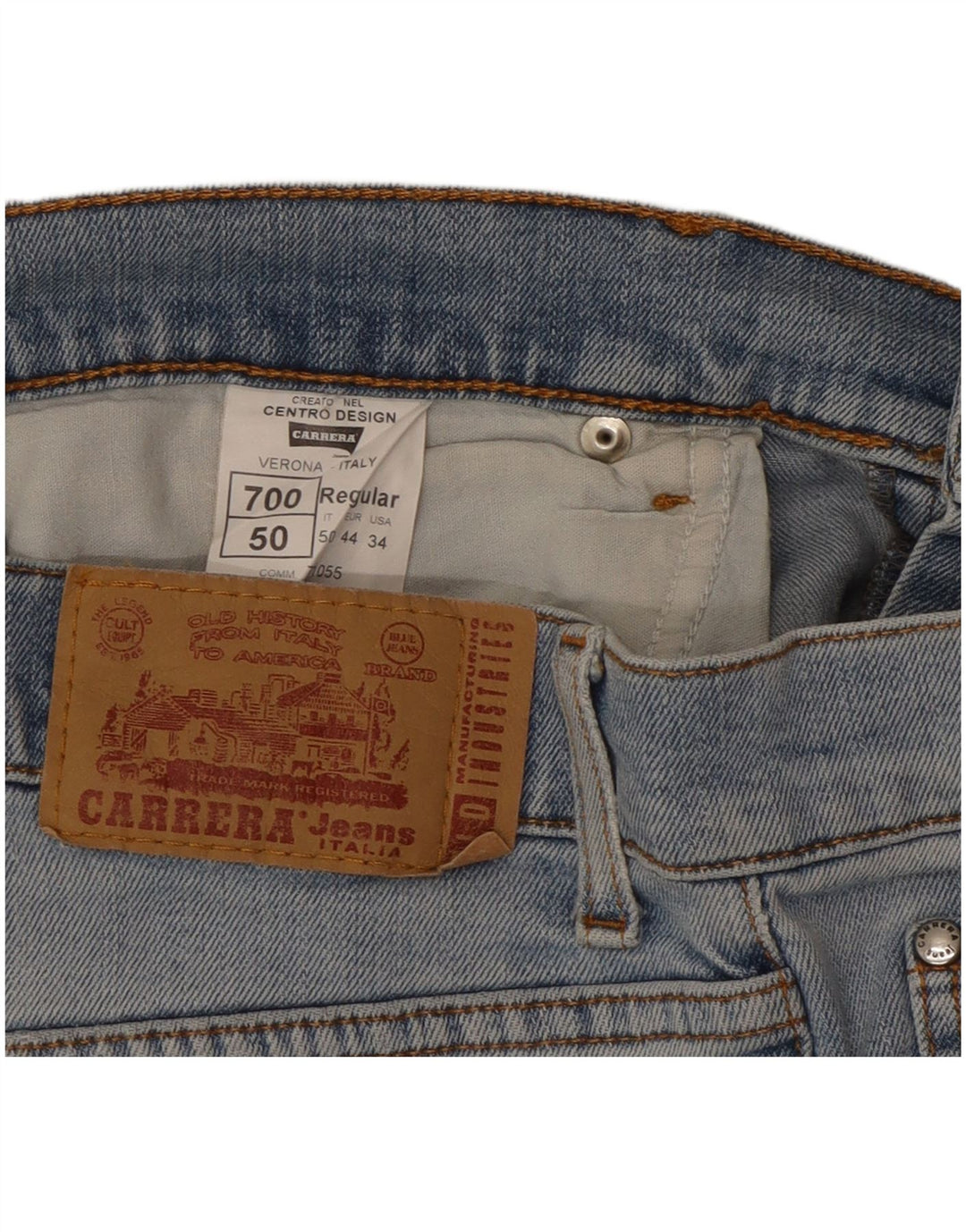 Męskie spodenki jeansowe Carrera 700 IT 50 Large W34 Niebieskie bawełniane