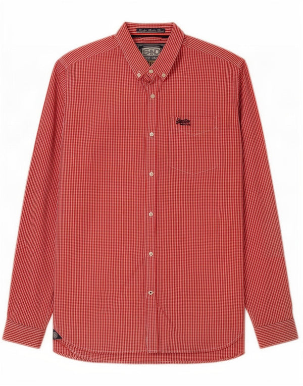Koszula męska Superdry 2XL, bawełniana czerwona kratka
