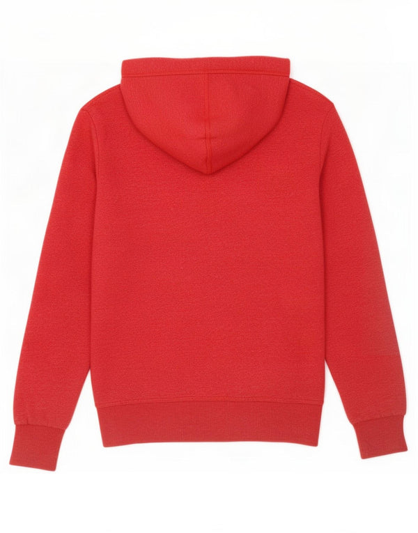 Męski sweter z kapturem i zamkiem Superdry, średnioczerwony, bawełniany