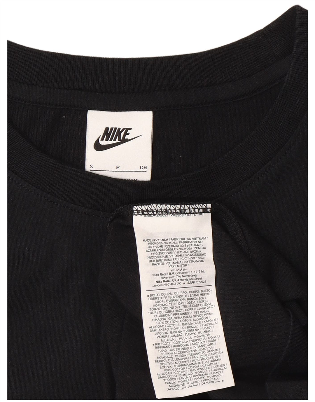 Męski T-shirt z grafiką Nike, mały, czarny, bawełniany