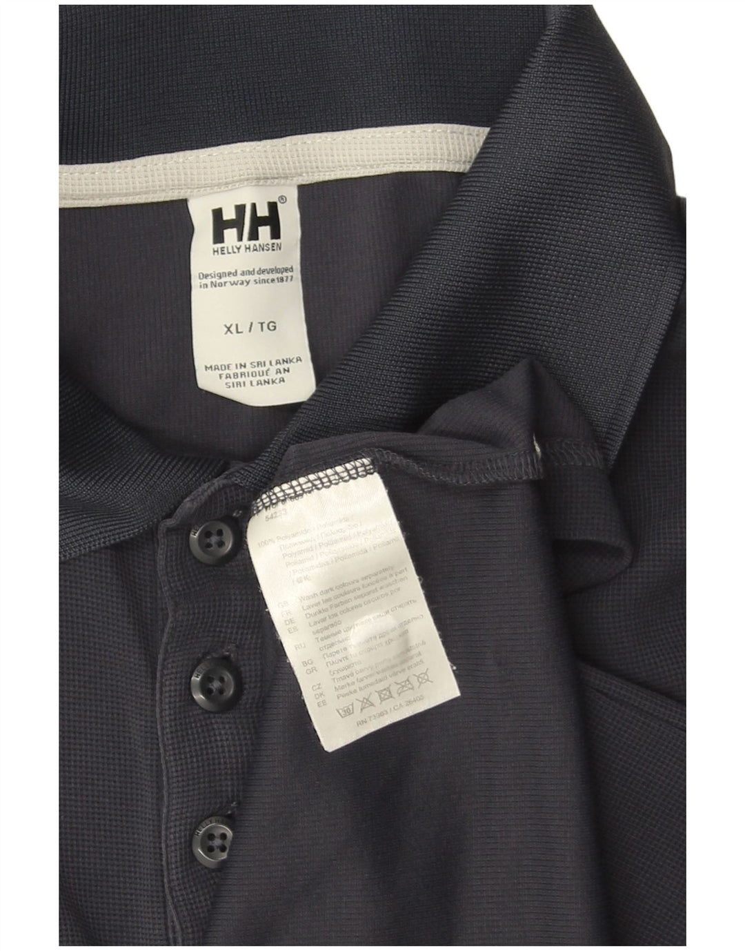 Męska koszulka polo HELLY HANSEN XL granatowa, poliamidowa
