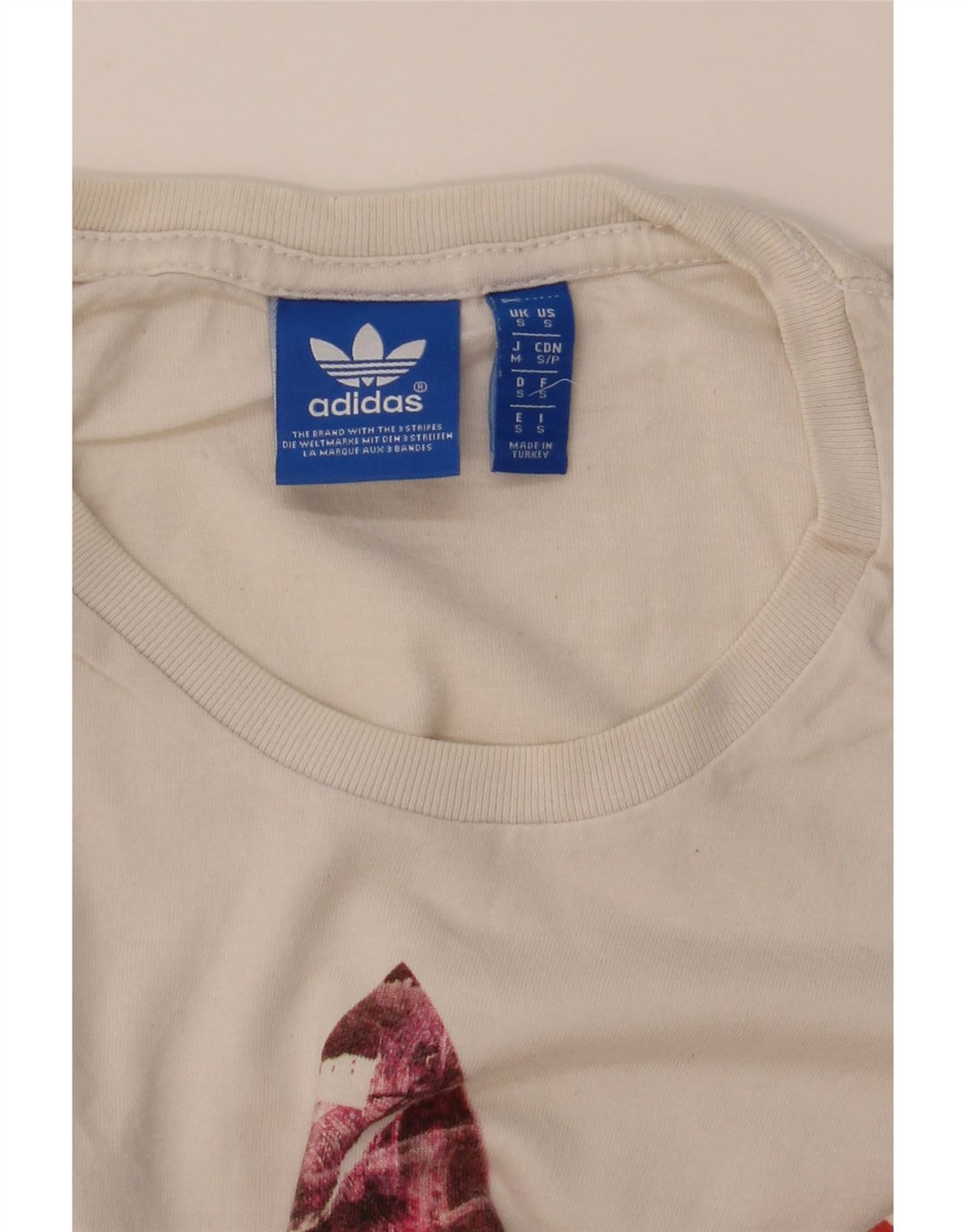 Męski T-shirt z grafiką ADIDAS, mały, biały