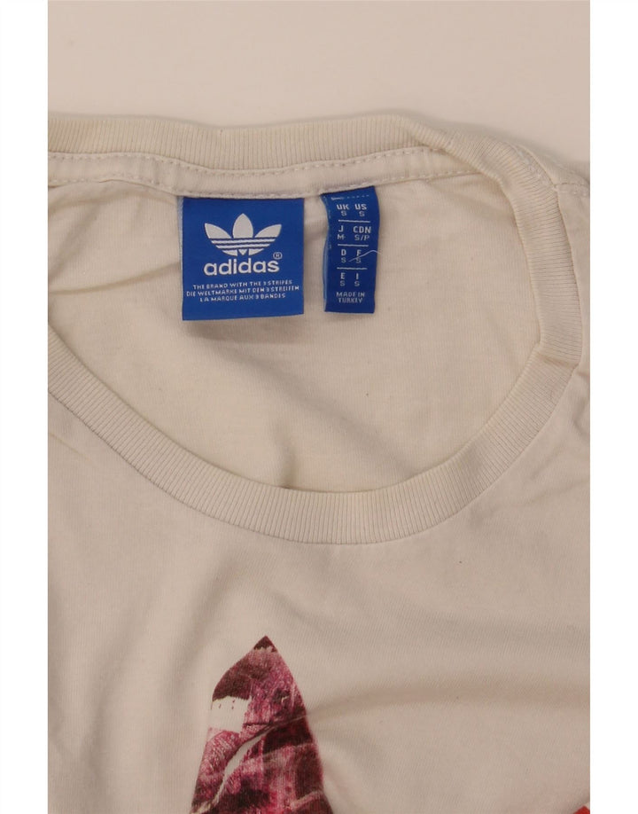 Męski T-shirt z grafiką ADIDAS, mały, biały