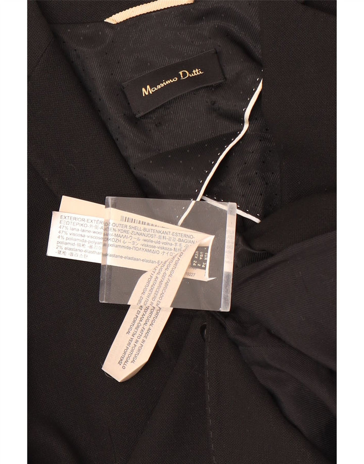 MASSIMO DUTTI Damska marynarka zapinana na 1 guzik EU 34 XS, czarna wełna