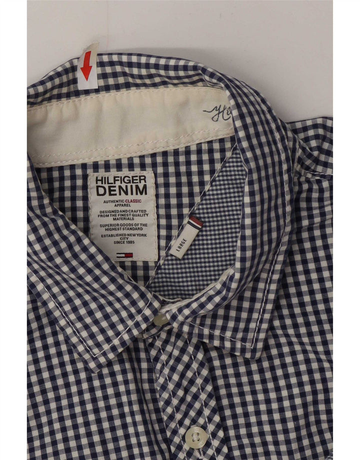 Tommy Hilfiger Koszula męska duża niebieska bawełniana kratka