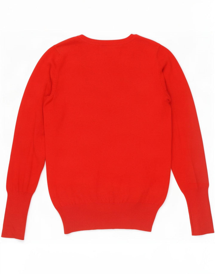 Sweter damski Zara z dekoltem w kształcie litery V, UK 12, średni czerwony