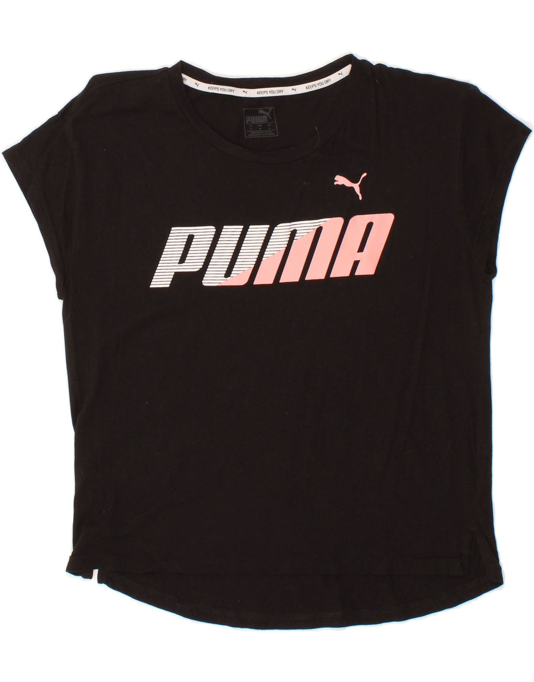 PUMA Womens Graphic T-Shirt Top UK 14 Medium Black Vintage Puma and Second-Hand Puma from Messina Hembry 
