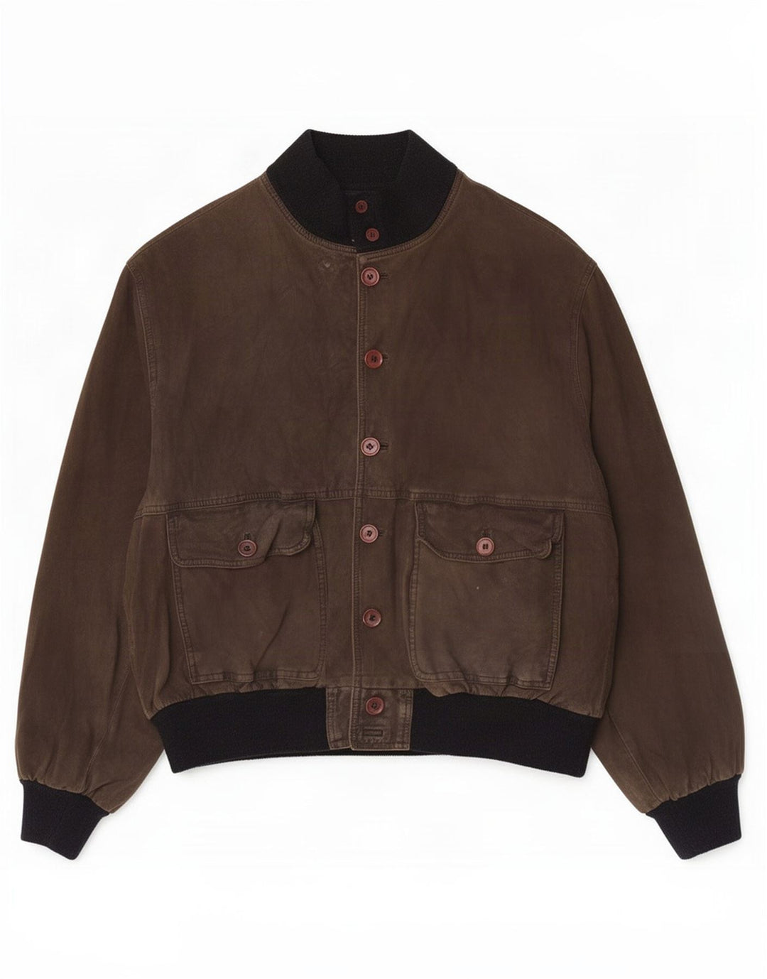 Vintage męska zamszowa kurtka bomber UK 40 Large Khaki