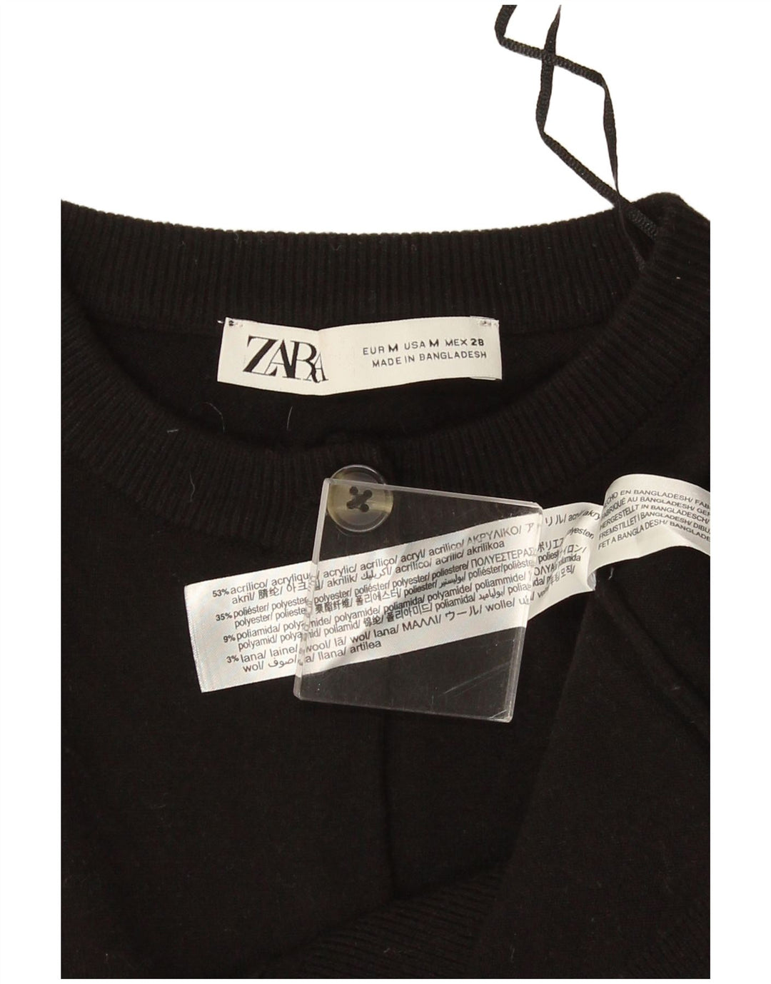 Sweter damski Zara Bolero UK 14, średni czarny akryl