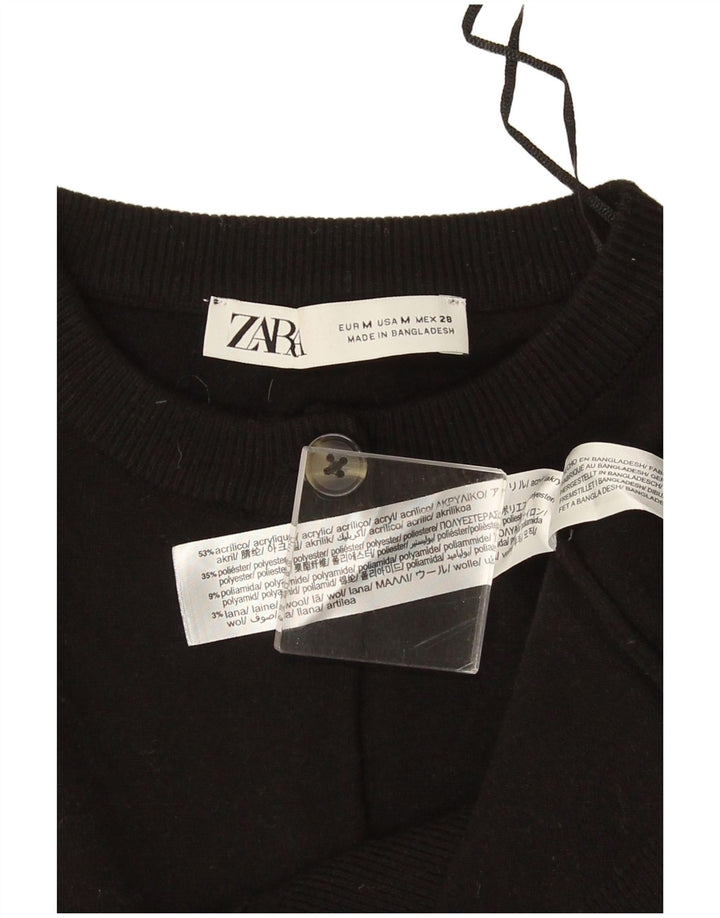 Sweter damski Zara Bolero UK 14, średni czarny akryl