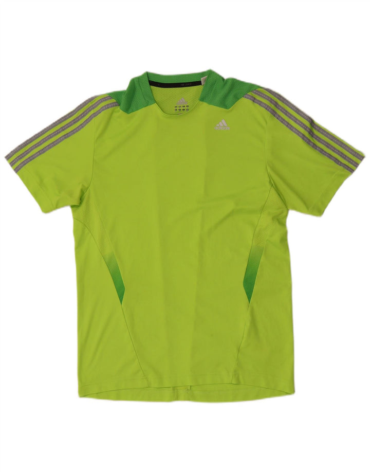 Adidas Męska koszulka Climacool Top z poliestru w kolorze średnio zielonym