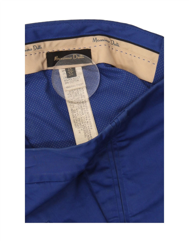 MASSIMO DUTTI Womens Slim Chino Trousers EU 40 Medium W30 L29 Blue