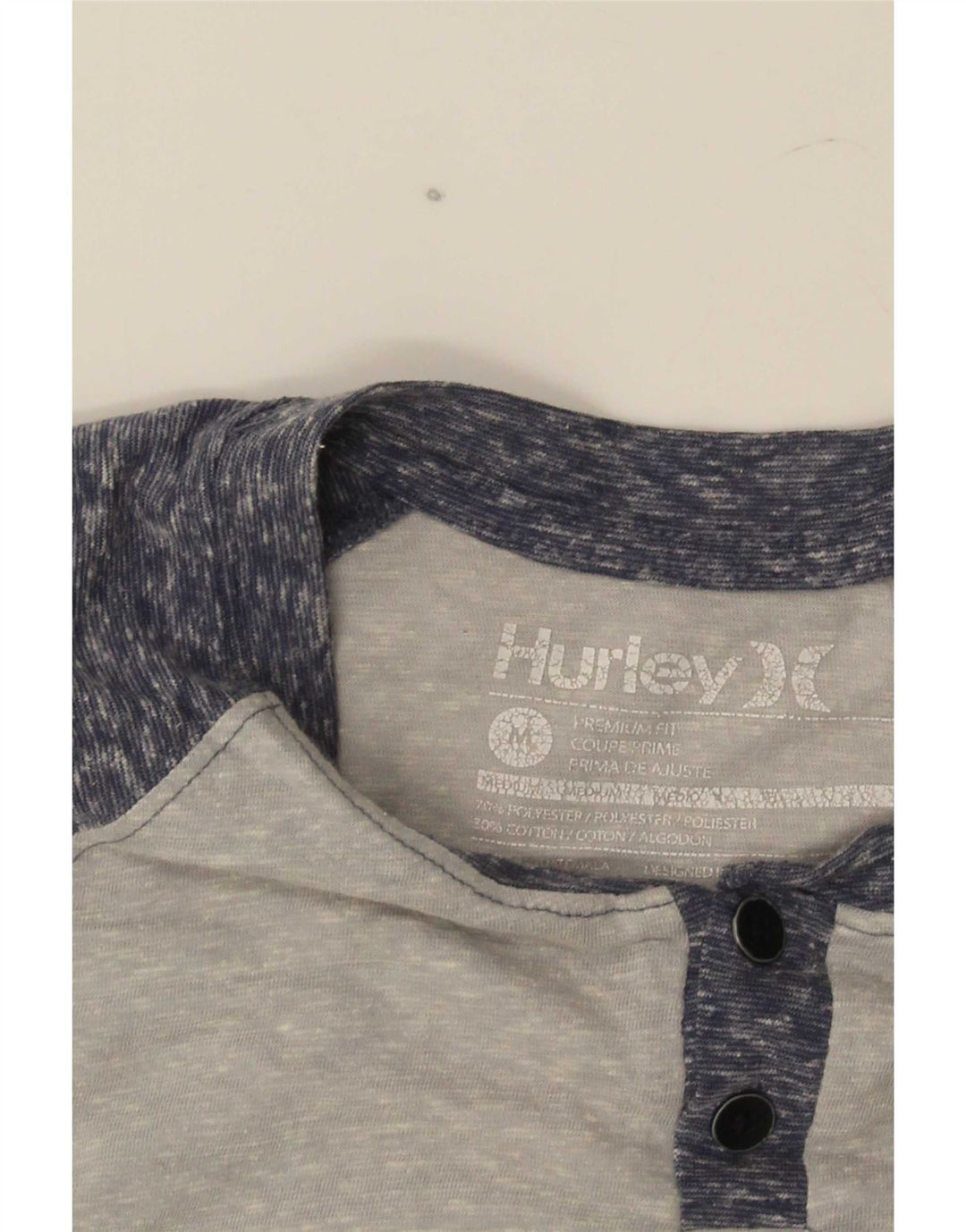 T-shirt męski Hurley Premium Fit Top, poliester w kolorze średnioszarym