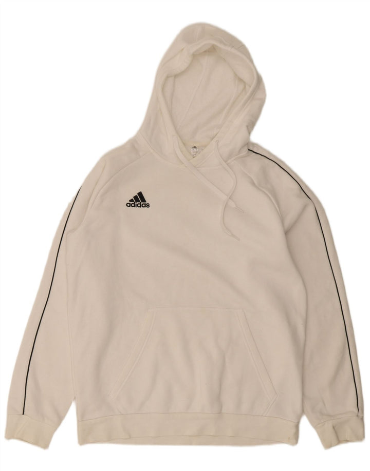 Adidas Męski sweter z kapturem, duży, biały, bawełniany