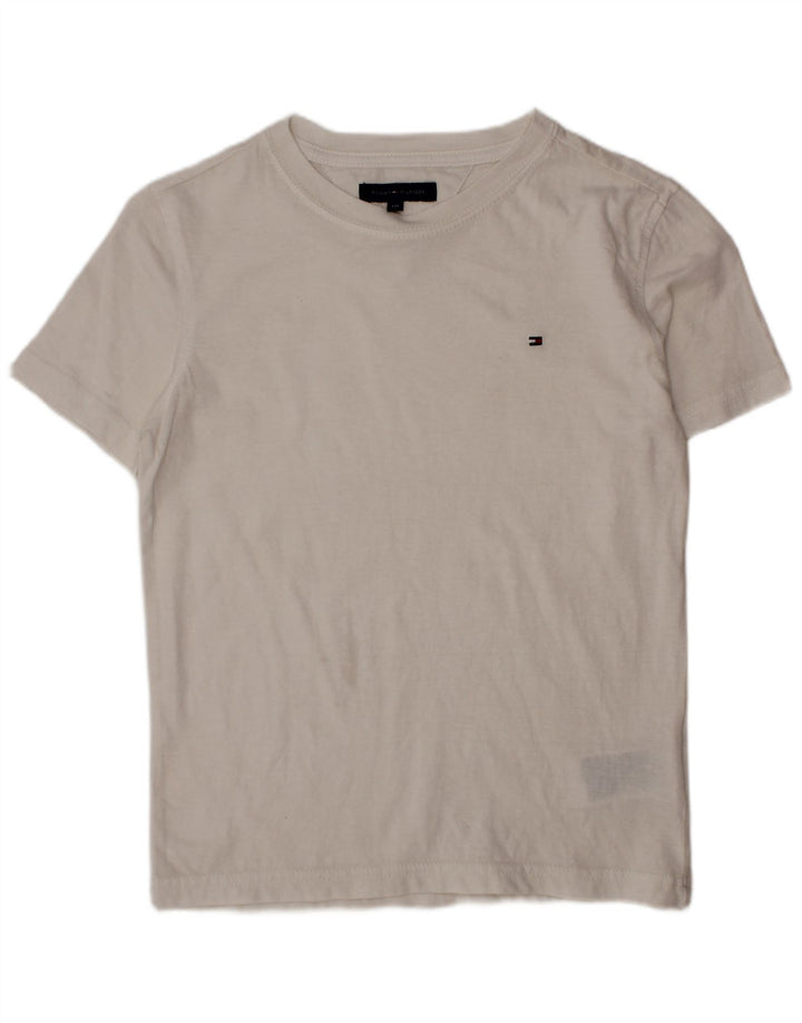 T-shirt chłopięcy TOMMY HILFIGER 7-8 lat, biała, bawełniana