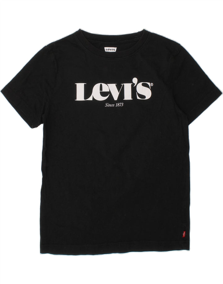 LEVI'S Boys Graphic T-Shirt Top 11-12 Years Black Vintage Levi's and Second-Hand Levi's from Messina Hembry 