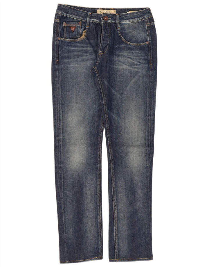 Jeansy damskie Guess Straight W30 L33 Granatowe, bawełniane
