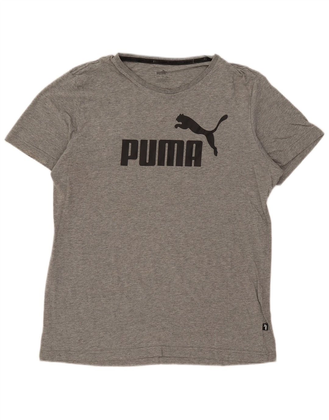 Męski T-shirt Puma z grafiką, duży, szary, z bawełny w plamki
