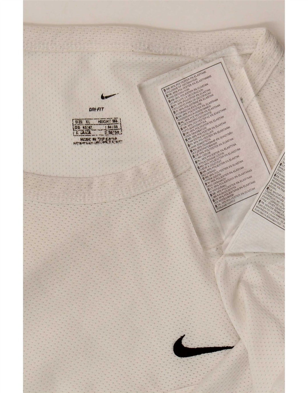 Męska koszulka Nike Dri Fit Top UK 45/47 XL, biały poliester