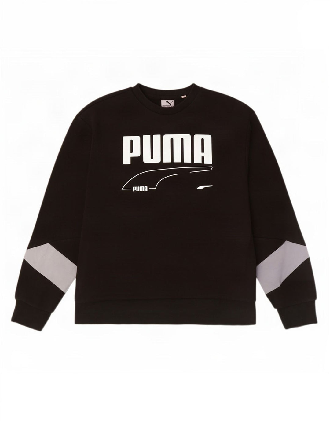 Męska bluza Puma z grafiką, sweter XL, czarna, bawełniana z blokami kolorów