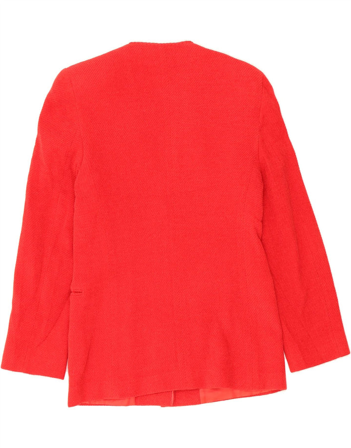 FERRE Womens 4 Button Blazer Jacket UK 12 Medium Red Polyamide Vintage Ferre and Second-Hand Ferre from Messina Hembry 