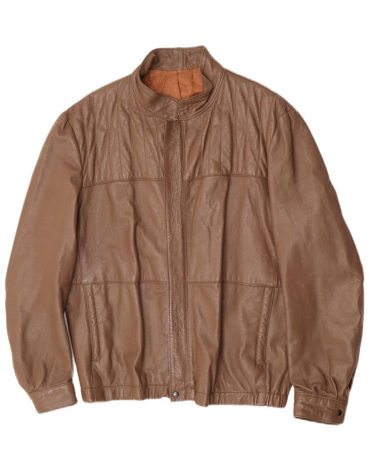 Vintage męska skórzana kurtka UK 40 duża brązowa