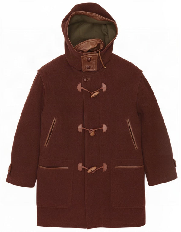 Męski płaszcz z kapturem w stylu vintage UK 40 Large Brown