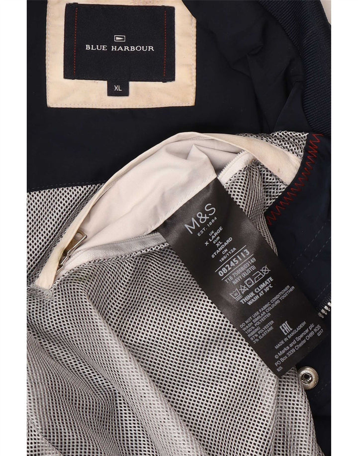 Marks & Spencer Męska niebieska kurtka bomber Harbor UK 42 XL, granatowa, poliester