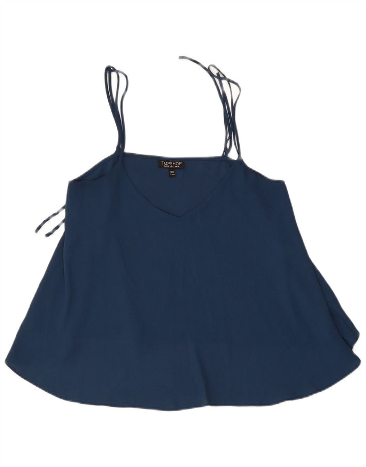 Topshop Top damski na ramiączkach UK 10 Small Blue Poliester