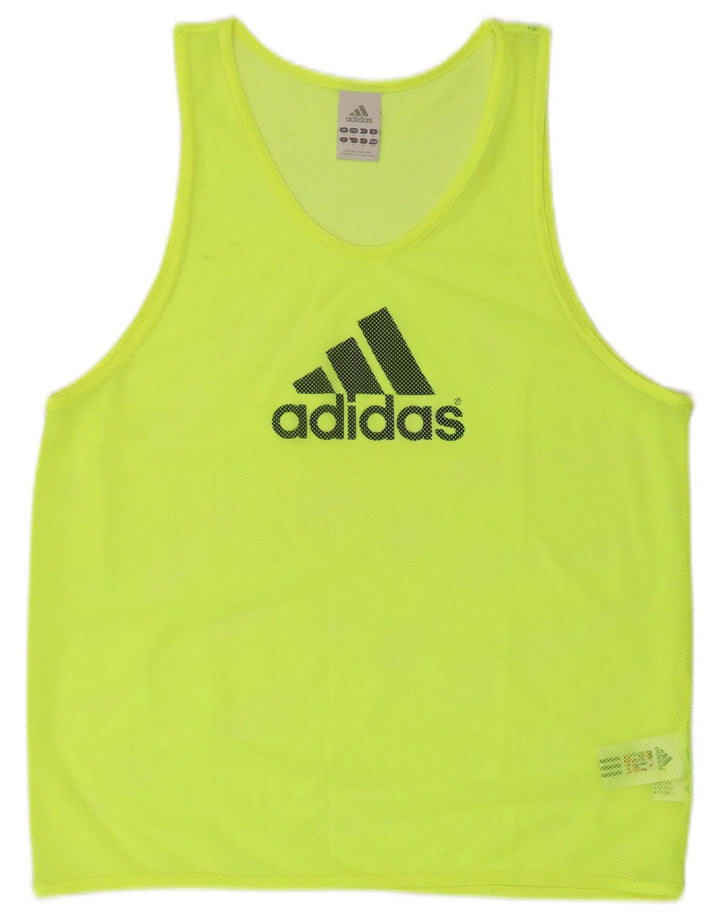 Adidas Męska kamizelka z grafiką, mała, żółta, poliester