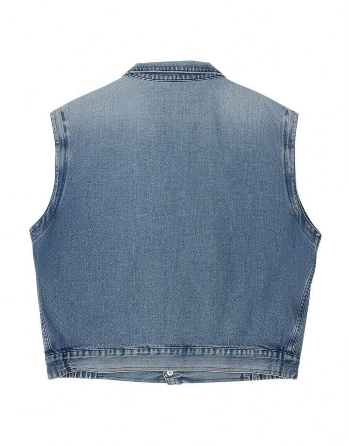 CARRERA Mens Denim Gilet UK 40 Large Blue