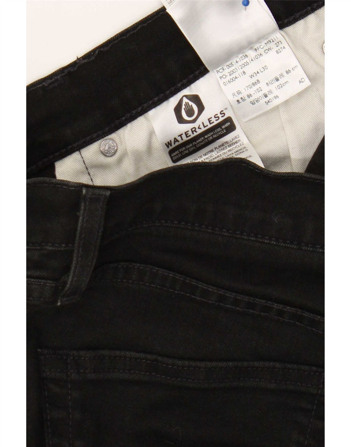 Męskie proste dżinsy Levi's W34 L30 Czarna bawełna